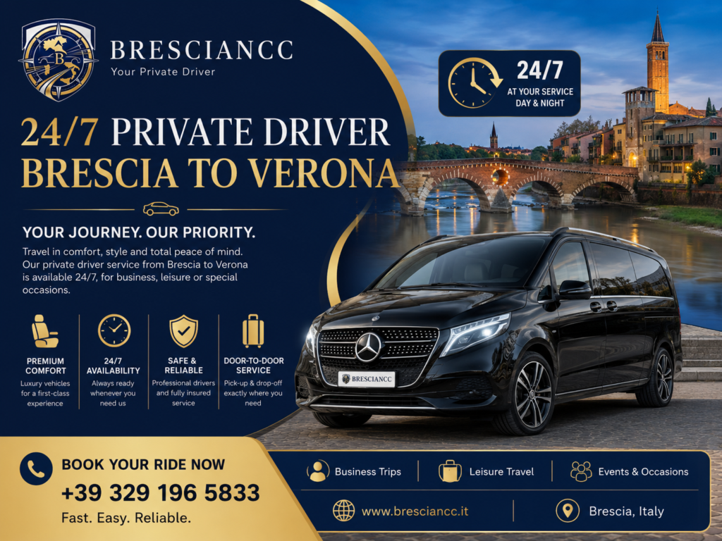 24/7 Private Driver Brescia to Verona